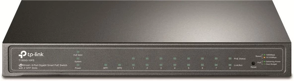TP-LINK T1500G-10PS(TL-SG2210P) 10 PORT GBIT MASAÜSTÜ PoE SMART SWITCH + 2 SFP SLOT