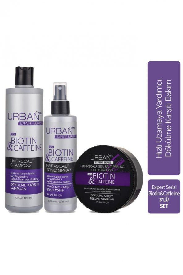 Urban Care Expert Biotin Ve Kafein Dökülme Karşıtı Şampuan-Peeling-Tonik 3'lü Set