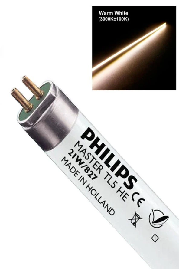 Philips Master TL5 HE 21W/827 T5 Floresan Ampul Sarı 2700K 86 cm