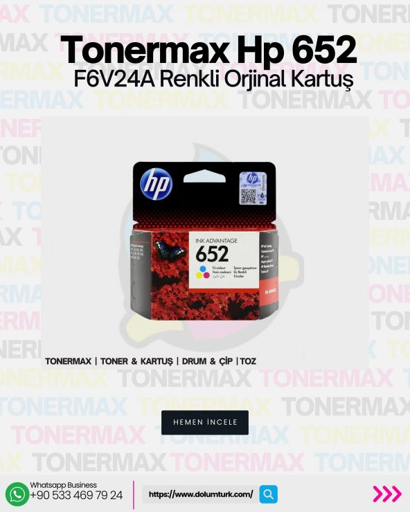 Hp Deskjet Ink Advantage 2136 Orjinal Kartuş Takımı / Hp 652 Siyah ve Renkli Kartuş Takımı - 6