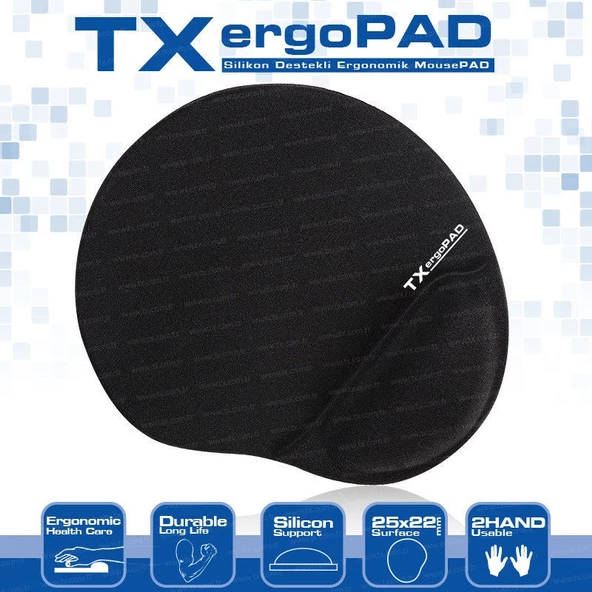 TX Jel Bilek Destekli Mousepad - 250x220x5mm TXACMPAD01 - 2