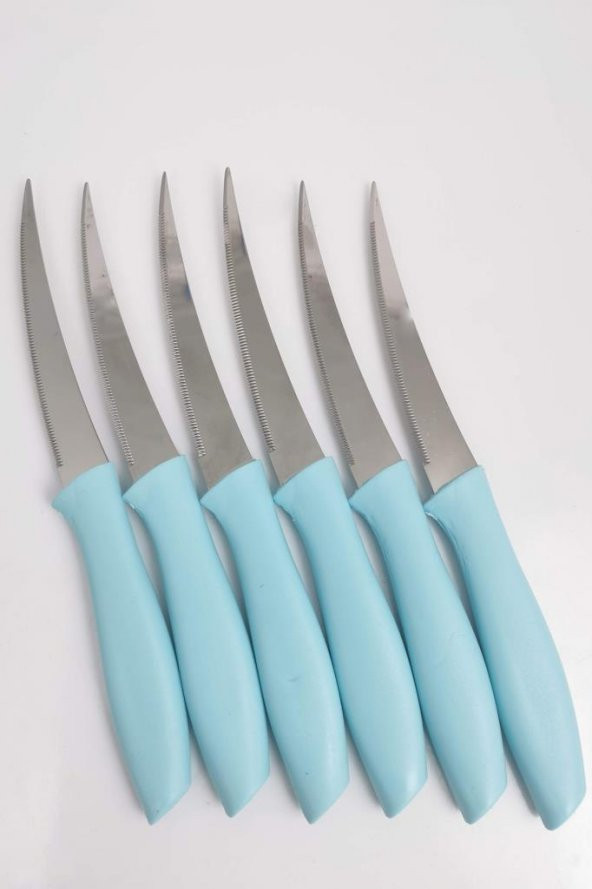 6lı Paslanmaz Çelik Meyve Sebze Bıçağı Mavi