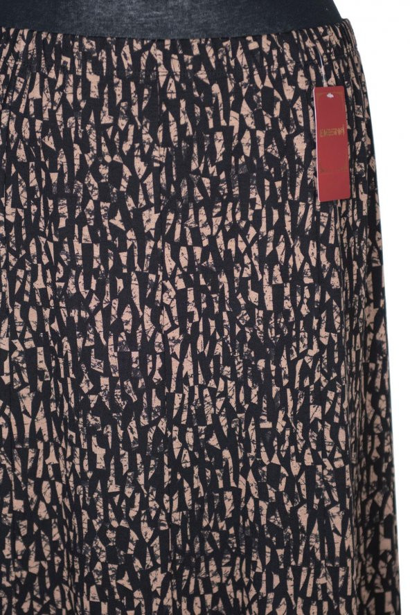 Hesna Kadın Ecem Büyük Beden 8 Parça Kırık Cam Desen Siyah Etek - 2