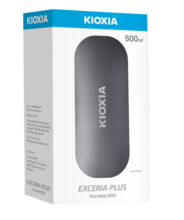 500GB KIOXIA EXCERIA PLUS G2 USB 3.2 1050/1000 MB/s LXD10S500GG8