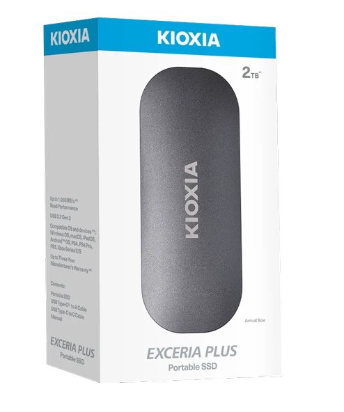 2TB KIOXIA EXCERIA PLUS G2 USB 3.2 1050/1000 MB/s LXD10S002TG8