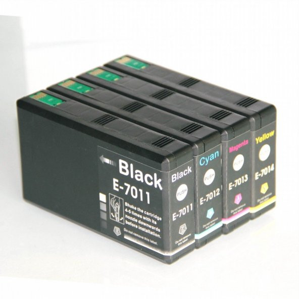 Epson T7011 / 12 / 13 / 14 XXL Muadil Kartuş Takım/ WP-4015dn /WP-4095DN /WP-4515dn /WP-4525dnf /WP-4535dwf /WP-4545dtwf /WP-4595dnf - 1
