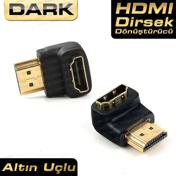 DARK HDMI 90 Dönüştürücü Dirsek - HDMI Erkek - HDMI Dişi DK-HD-AMXF90