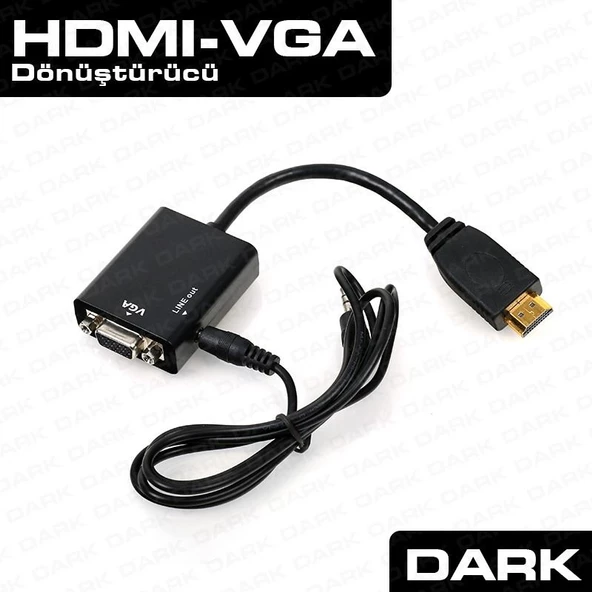 DARK HDMI - VGA ve SES Aktif Dijital-Analog Dönüştürücüsü DK-HD-AHDMIXVGA