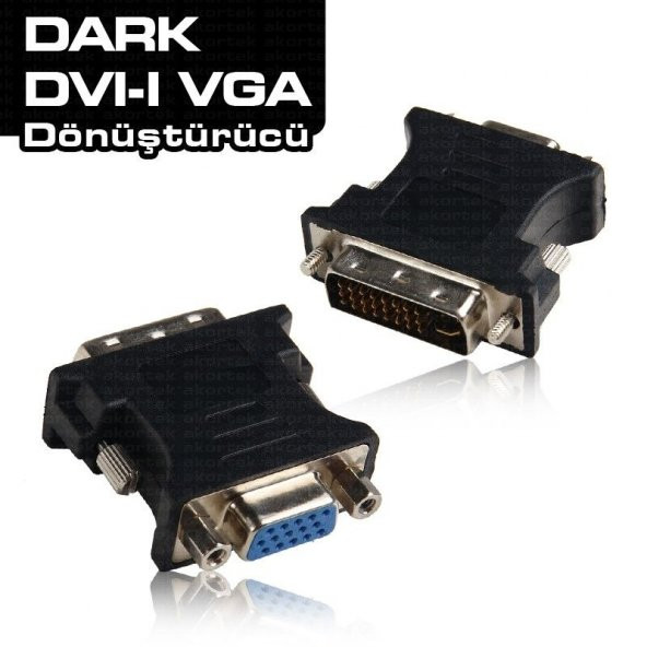 DARK DVI - VGA Donusturucu (DVI-I Erkek - VGA Disi) Adaptor DK-HD-ADVIXVGA