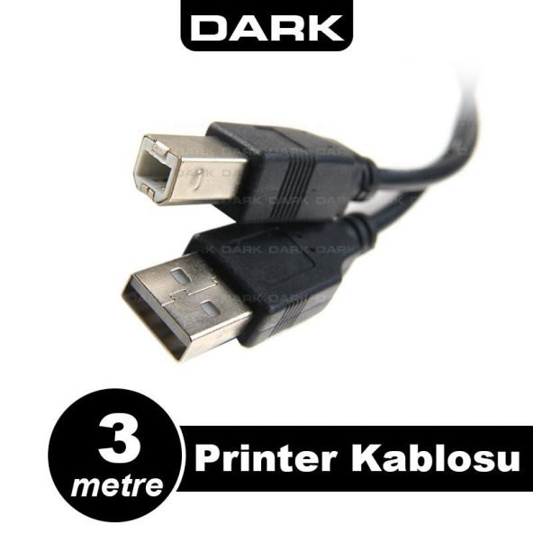 DARK 3 Metre USB 2.0 Printer Kablosu DK-CB-USB2PRNL300