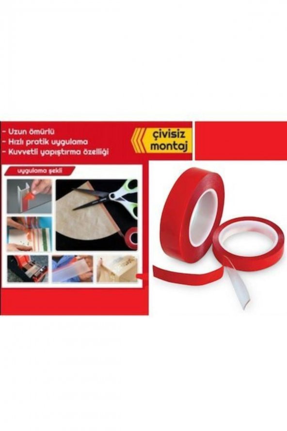 5 Metre 10mm Çift Taraflı Slikon Bant Ultra Süper Güçlü Dayanıklı Şeffaf Bant - 5