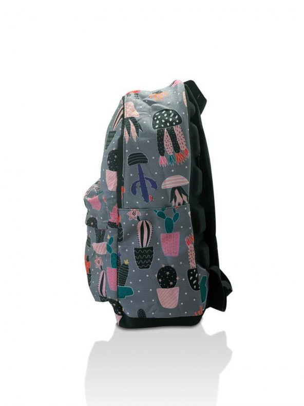 Kaktüs Desenli Baskılı Sırt Çantası - 2