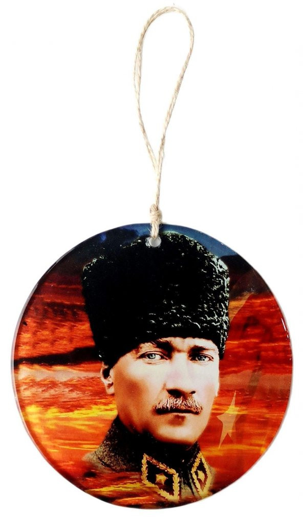 Kalpaklı Atatürk 15 Santimetre Füzyon Cam Duvar Süsü ürün görseli