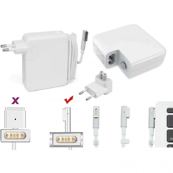 Apple Macbook A1278-2010 (16.5V 3.65A 60W) Adaptörü, Şarj Cihazı - 2