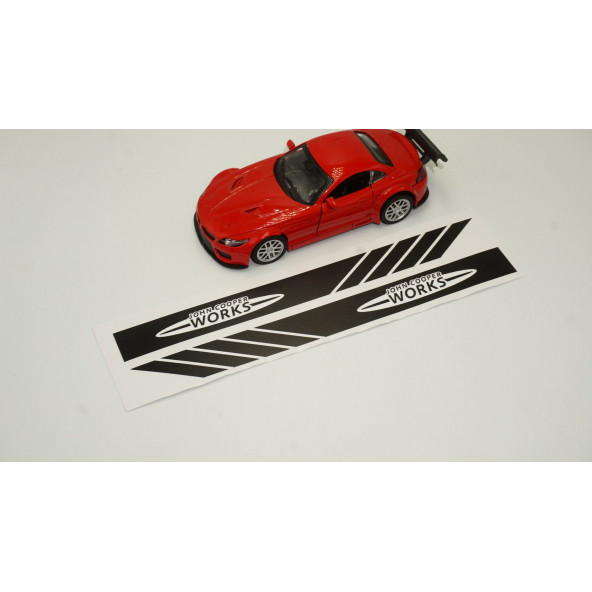 Mini John Cooper Works Yan Aynalar Selefon Kaplama Sticker Seti - 3