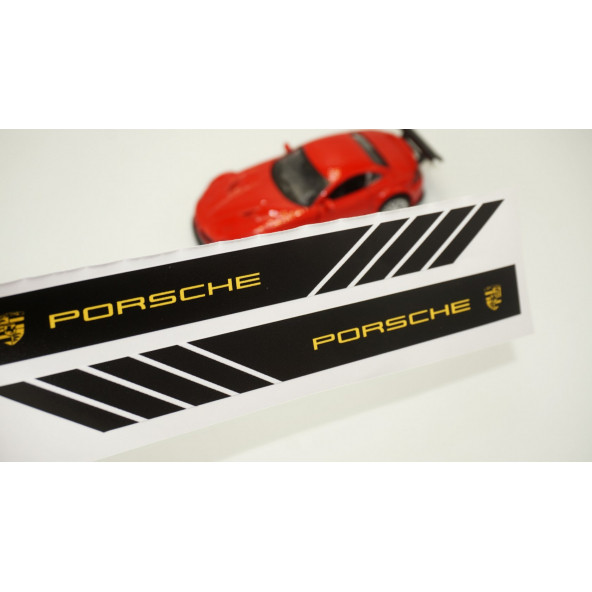 Porsche Yan Aynalar Selefon Kaplama Sticker Seti - 2