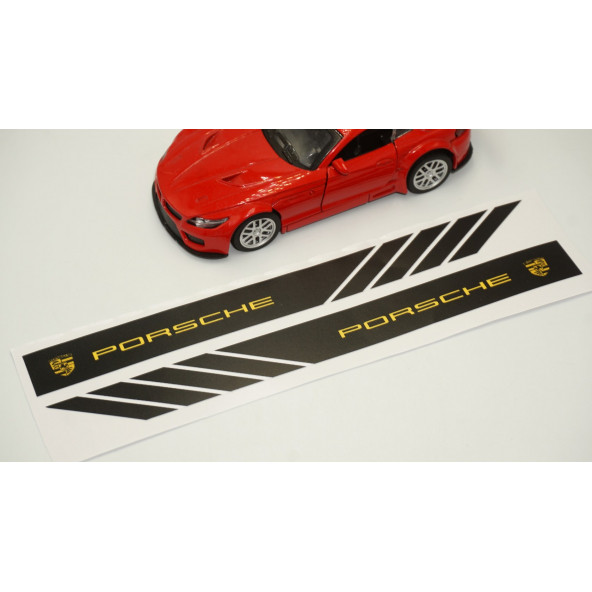Porsche Yan Aynalar Selefon Kaplama Sticker Seti - 4