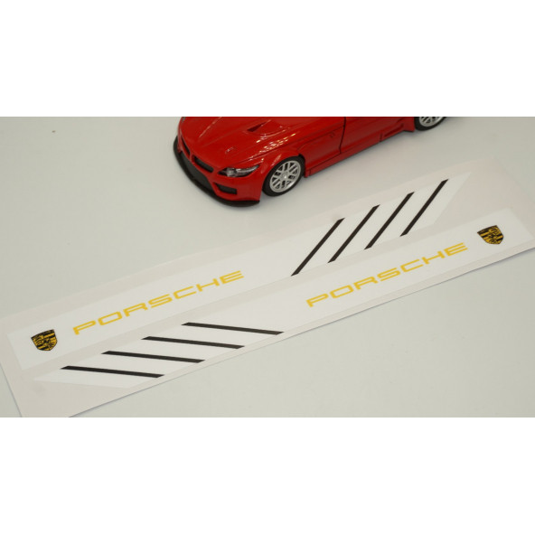 Porsche Yan Aynalar Selefon Kaplama Sticker Seti - 4