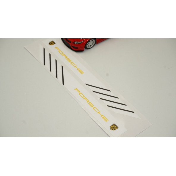Porsche Yan Aynalar Selefon Kaplama Sticker Seti - 5