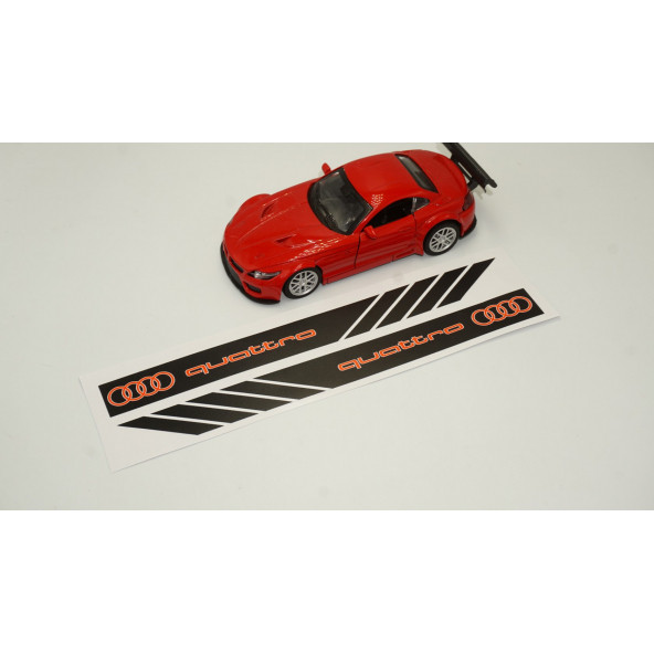Audi Quattro Yan Aynalar Selefon Kaplama Sticker Seti - 3