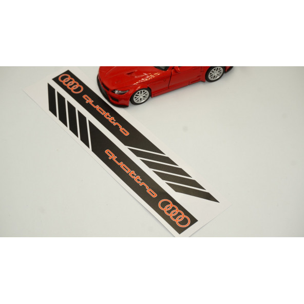 Audi Quattro Yan Aynalar Selefon Kaplama Sticker Seti - 5