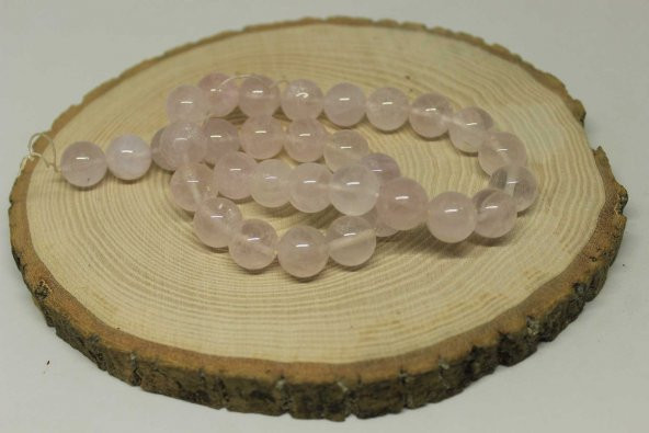 Pembe Kuvars Taşı Açık Renkli Dizi 12mm ürün görseli