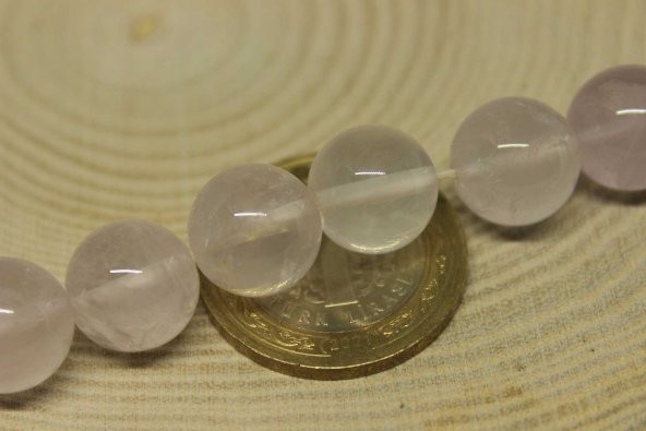 Pembe Kuvars Taşı Açık Renkli Dizi 12mm - Resim 2