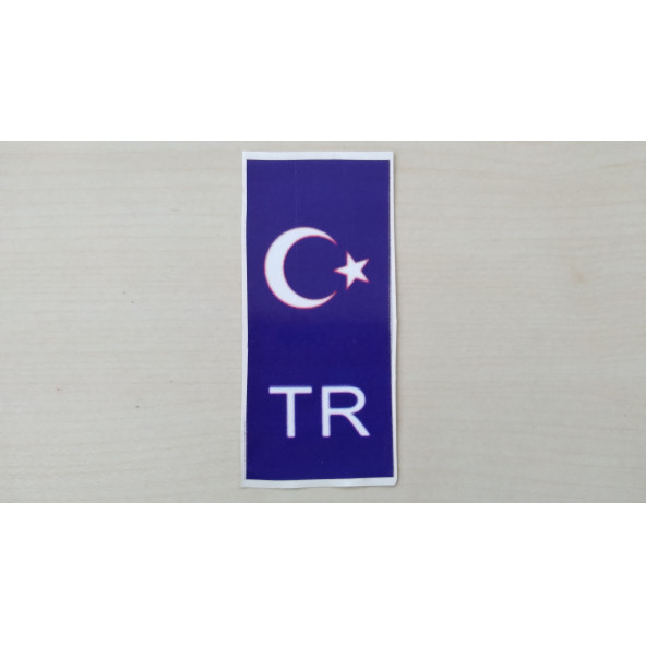 TR PLAKA STİCKER KOYU MAVİ 10,5x4,5cm AY YILDIZ TR STİCKER, TR ETİKETİ, TR ÇIKARTMASI, PLAKA ARMASI