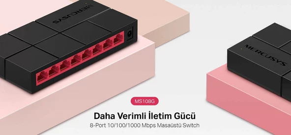 TP-LINK MERCUSYS MS108G 8 PORT 10/100/1000 MASAÜSTÜ SWITCH (YÖNETİLEMEZ) - 3
