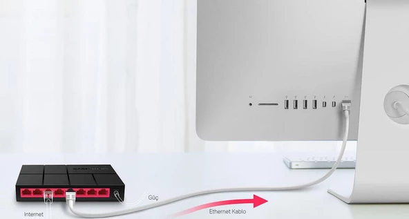 TP-LINK MERCUSYS MS108G 8 PORT 10/100/1000 MASAÜSTÜ SWITCH (YÖNETİLEMEZ) - 4
