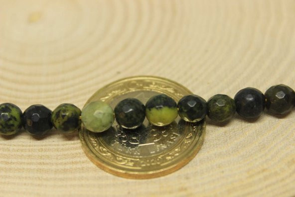 Peridot (Zebercet) Taşı Koyu Renk Faset Kesim Dizi 6mm (23160) - Resim 3