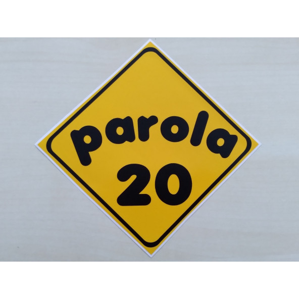 PLAKA 20 STİCKER SARI 11x11cm DENİZLİ PLAKA STİCKER, PAROLA 20 PLAKA ETİKETİ, 20 PLAKA ÇIKARTMASI