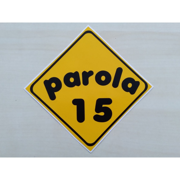 PLAKA 15 STİCKER SARI 11x11cm BURDUR PLAKA STİCKER, PAROLA 15 PLAKA ETİKETİ, 15 PLAKA ÇIKARTMASI - 1