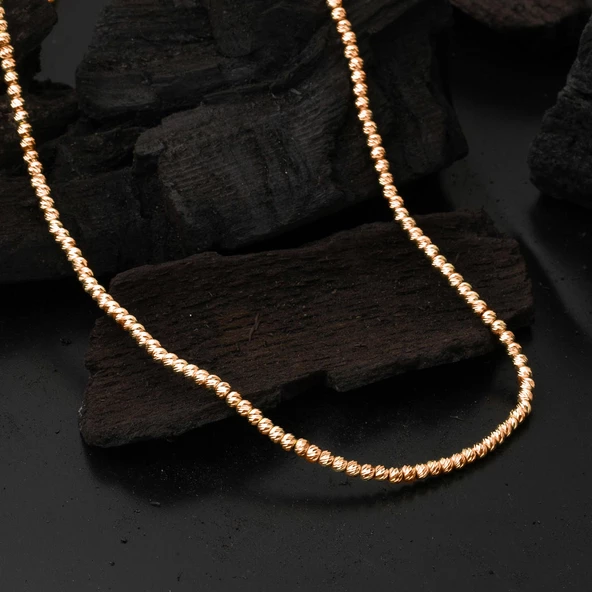 Top Altınlı 14 Ayar Rose Altın Kolye - Resim 3