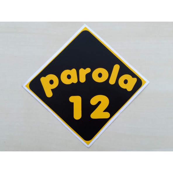 PLAKA 12 STİCKER SİYAH 11x11cm BİNGÖL PLAKA STİCKER, PAROLA 12 PLAKA ETİKETİ, 12 PLAKA ÇIKARTMASI - 1