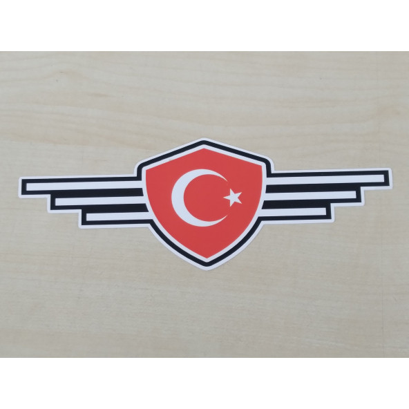 AY YILDIZ ROZET STİCKER KIRMIZI 17x6cm TÜRK BAYRAĞI STİCKER - AYYILDIZ ETİKETİ - TÜRK BAYRAĞI ÇIKARTMASI - 2