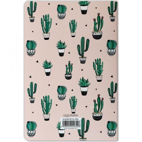 Ela's Paper Kaktüs Çizgisiz Defter Pembe - 3