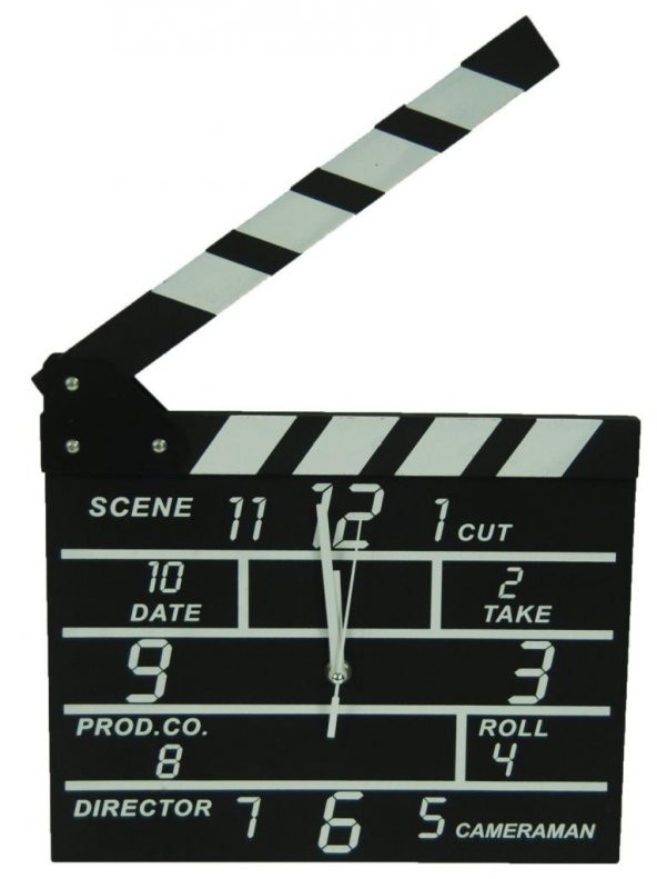 Clapperboard Clock  Analog Klaket duvar Saati