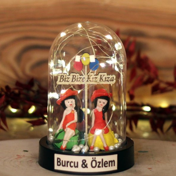 Biz Bize Kız Kıza Işıklı Fanus - 4