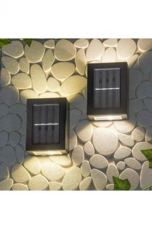 Solar Çift Taraflı Bahçe Duvar Lambası 2 Adet - 2