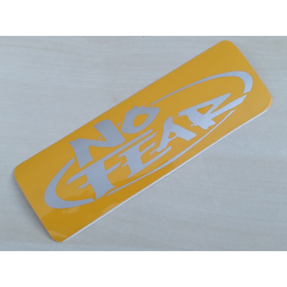 NO FEAR STİCKER Sarı 19.5x6.5cm KORKU YOK - NO FEAR LOGOSU - NO FEAR ETİKETİ - NO FEAR ÇIKARTMASI
