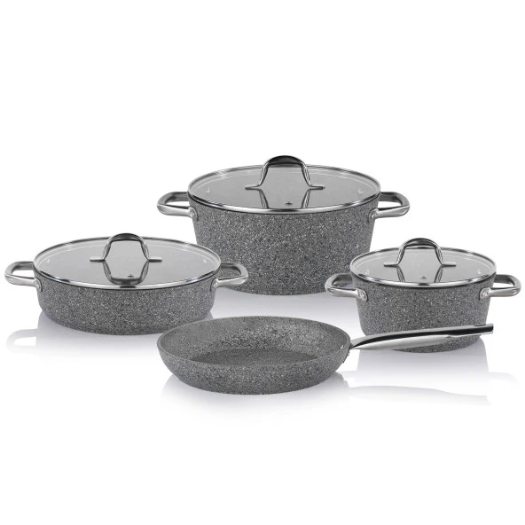 Schafer Millard Yanmaz Yapışmaz Tencere Seti 7 Parça-Gri - 2
