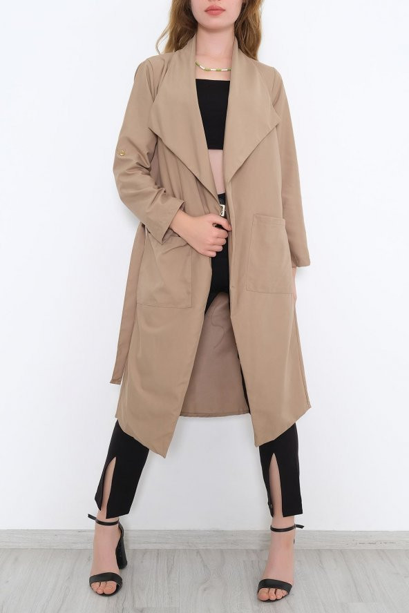 Kemerli Kimono Vizon - 9853.180. - 2