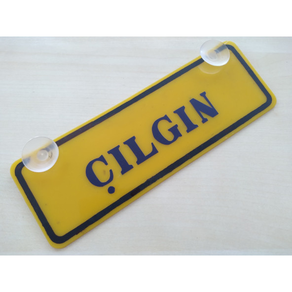SARI DEKOR PLAKA - ÇILGIN (22x7,5cm) vantuzlu Pleksi (Dekor Levha) SARI PLAKA