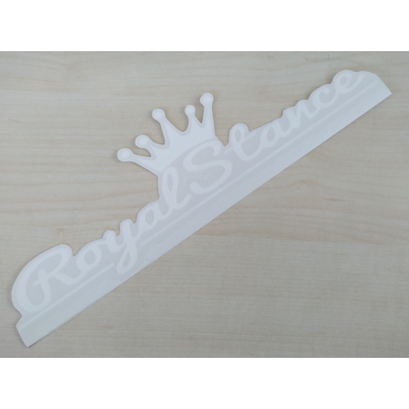 ROYAL STANCE STİCKER (BEYAZ) 25x6cm - ROYAL STANCE YAZISI, ROYAL STANCE ARMASI ETİKETİ ÇIKARTMASI