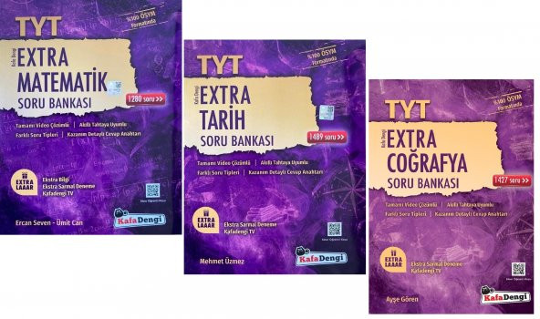 Kafadengi Tyt Matematik + Tarih + Coğrafya Extra Soru Seti 3 Kitap 2023 ürün görseli