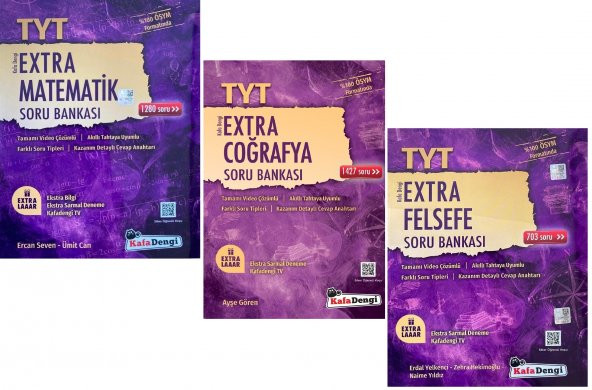 Kafadengi Tyt Matematik + Coğrafya + Felsefe Extra Soru Seti 3 Kitap 2023 ürün görseli