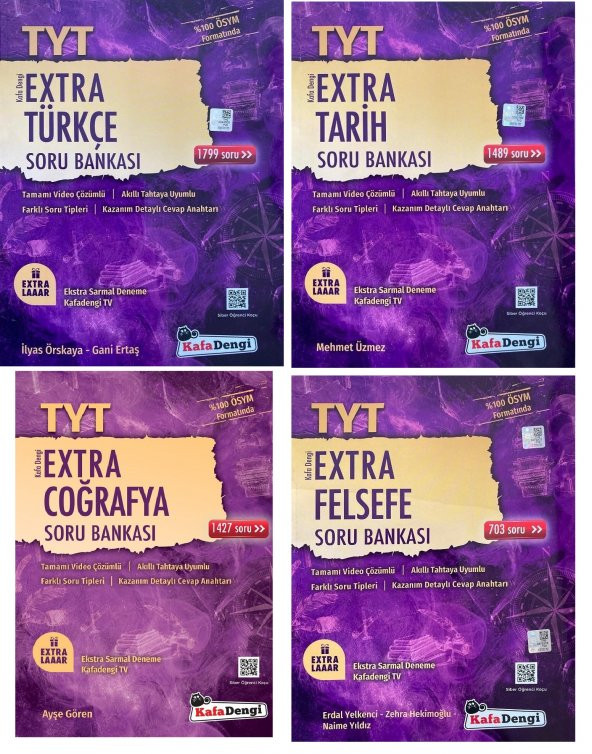 Kafadengi Tyt Türkçe + Tarih + Coğrafya + Felsefe Extra Soru Seti 4 Kitap 2023