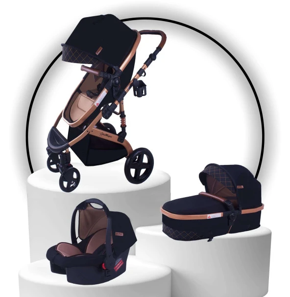 Chubby Baby dasWagen Travel Sistem Bebek Arabası Gold Siyah