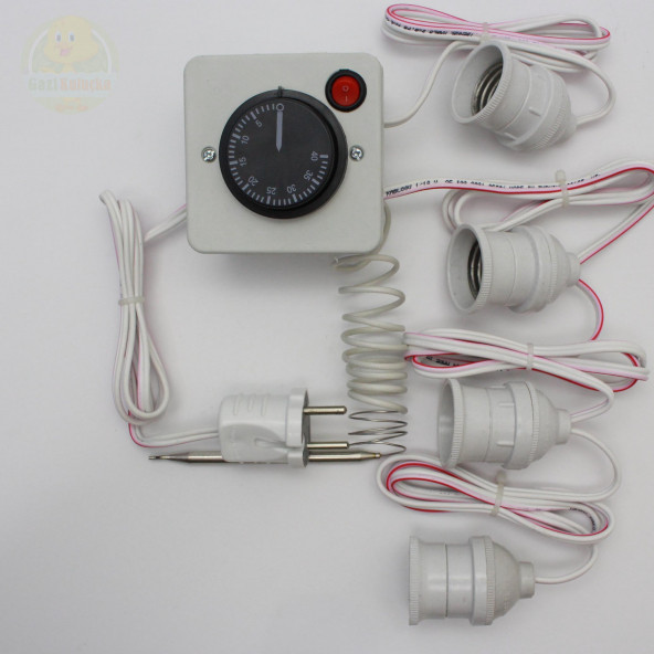 Termostat Kontrollü Düğmeli Yanan 1 Lamba 3 Sarkan Duyu Çıkışlı Seti Hayvan Köpek Isıtma Sistemi